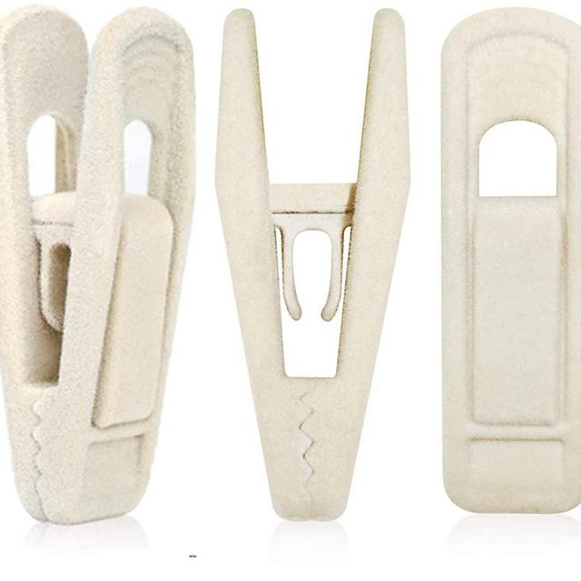 TOFIIGREM Velvet Hanger Clips for Velvet Hangers - 20 PCS Beige Non-Slip Velvet Clip for Pants Suit Skirt Hanger, Strong Velvet Clips Fit for Ivory Velvet Hangers