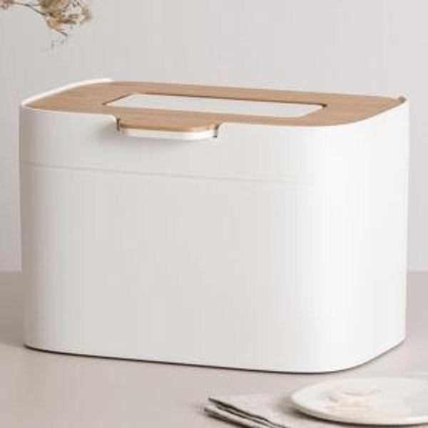 KAZAI. Compost Bin Kitchen 'Elin' | 1.2 GAL - Off-White/Bamboo