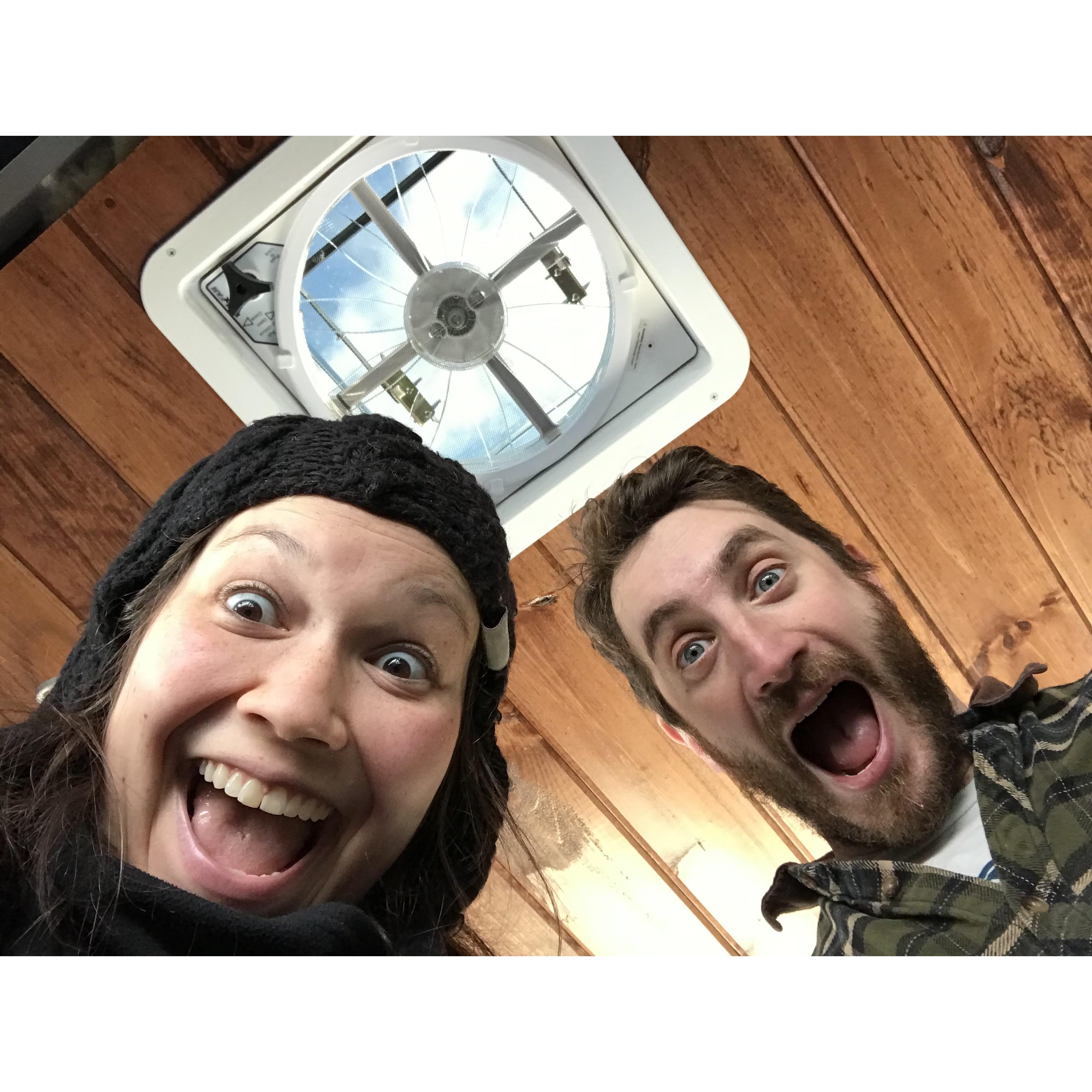 Finally finished the camper van ceiling excitement!