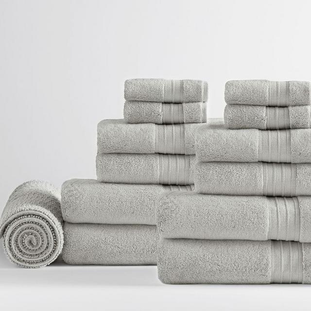 Heathered Oatmeal Hydrocotton Organic Bath/Hand/Washcloth/Bath Mat, Set of 4