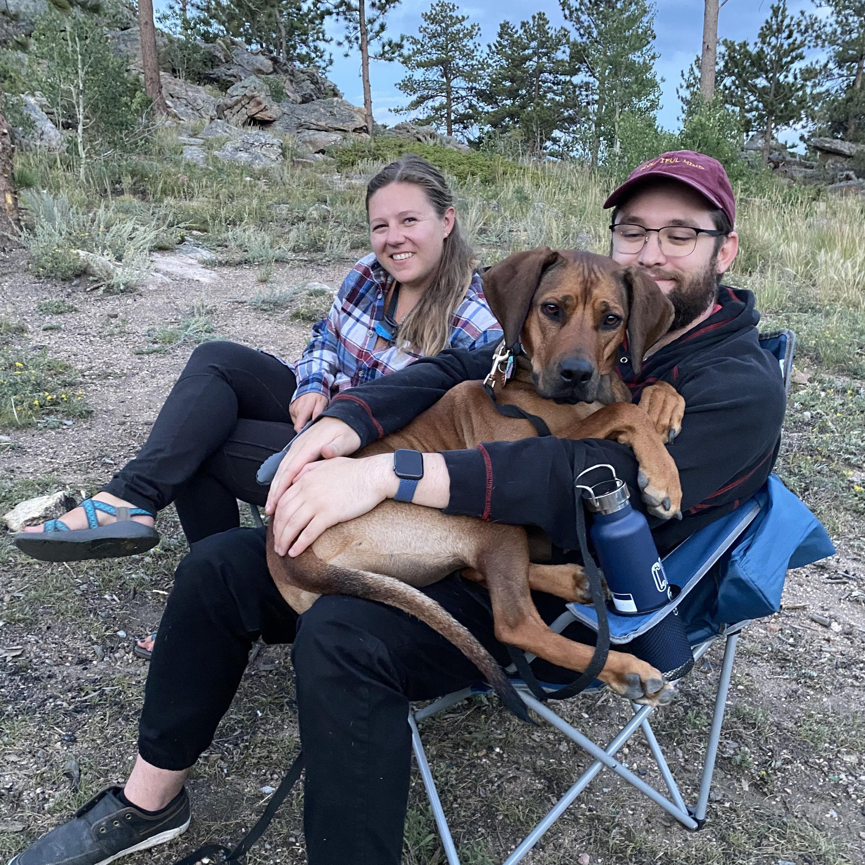 We go camping with friends,