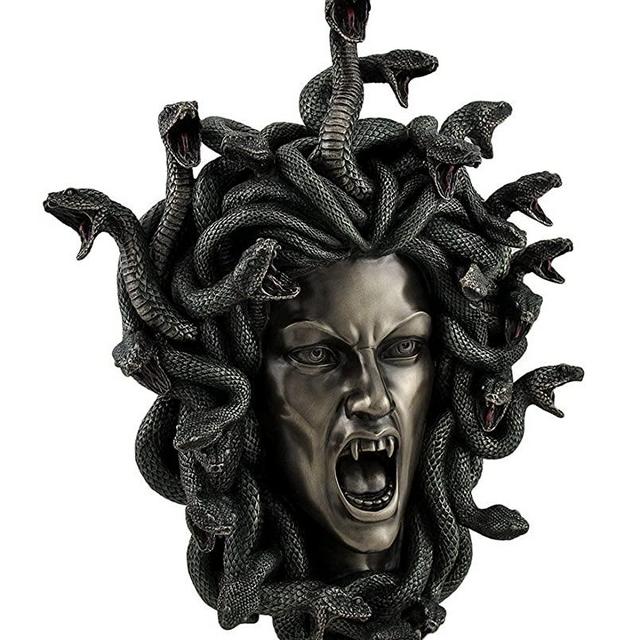Medusa Head w/ Snake Hair Gorgon Lady Wall Plaque