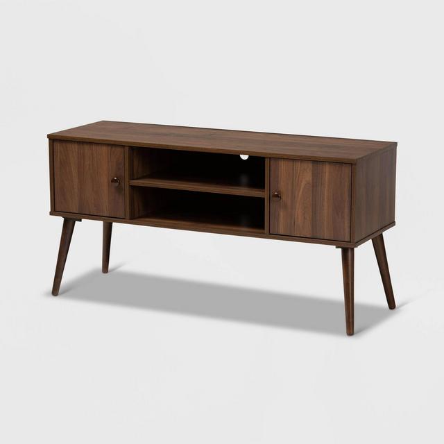50'' Alard 2 Door Wood TV Stand Walnut - Baxton Studio