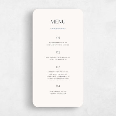 Blue Rounded Wedding Menu - Girard