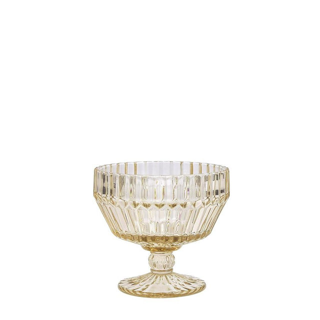 Fortessa Archie Glass, 10 Ounce Footed Dessert Bowl (Set of 6), Ginger Gold