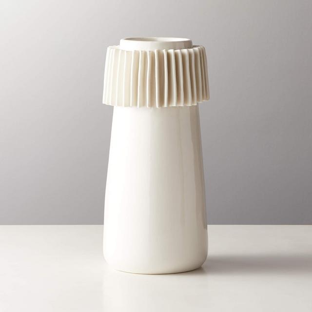 Ruff White Vase