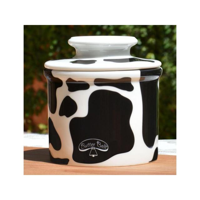Butter Bell® Crock – Farmhouse Cow Pattern Ceramic Butter Keeper, Rustic Country-Style Butter Dish for Fresh, Spreadable Butter