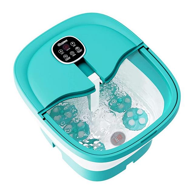 HOSPAN Collapsible Foot Spa Electric Rotary Massage, Foot Bath with Heat, Bubble, Remote, and 24 Motorized Shiatsu Massage Balls. Pedicure Foot Spa for Feet Stress Relief - FS02A