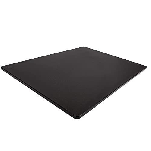 Professional Black Plastic Cutting Board, Extra Large 24x18 Inch, 1/2" Thick HDPE Poly for Restaurants, Dishwasher Safe and BPA Free