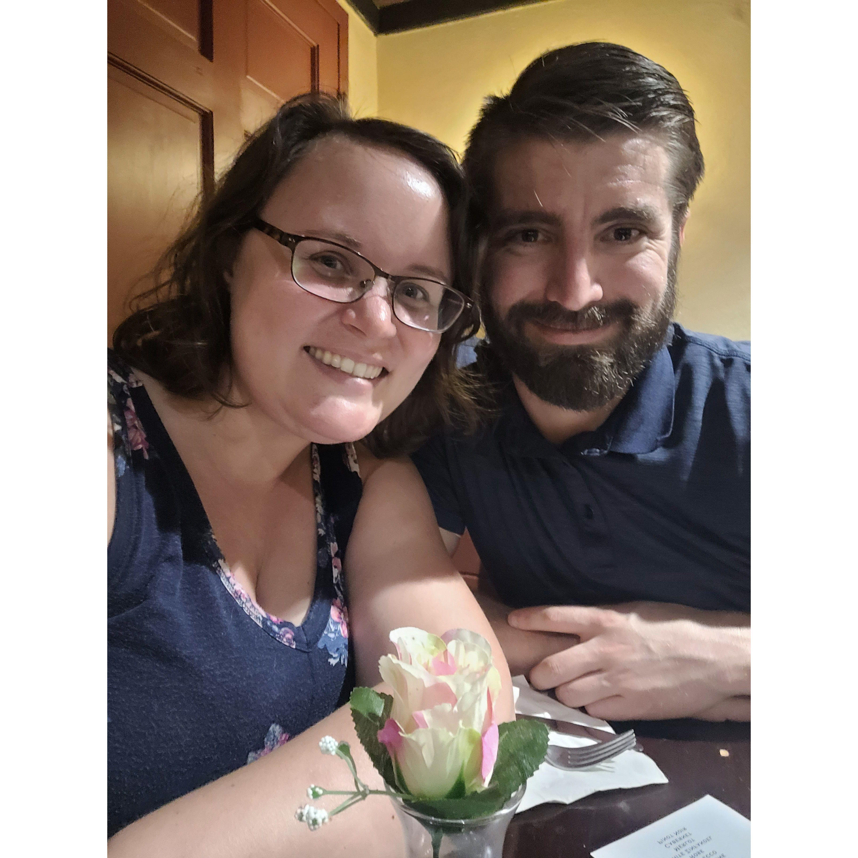 Celebrating 8 years together at the Hanover Tavern