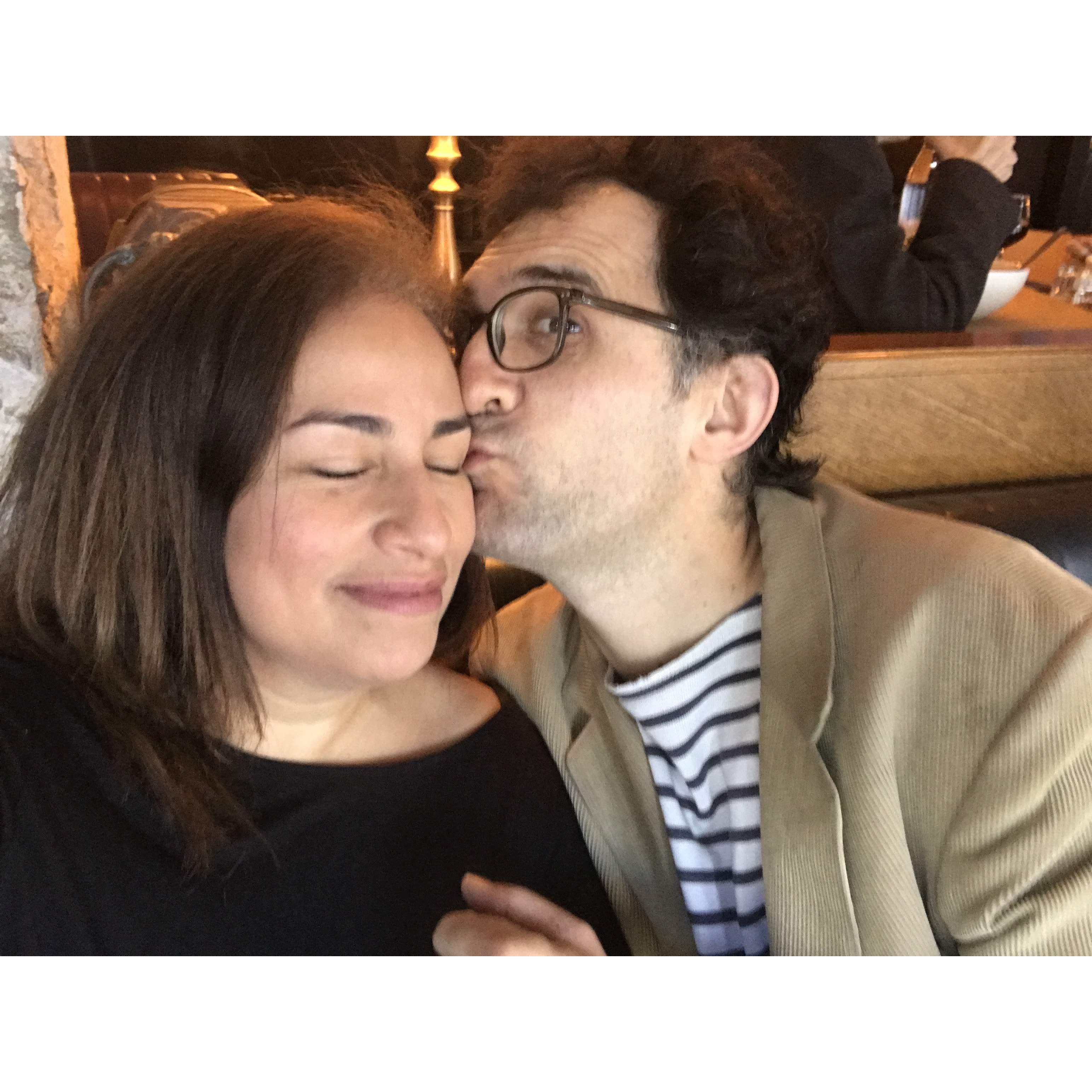 Nov 13, 2017: Celebrating our first anniversary of the day we met, at the restaurant where we had our first date. We did a total re-enactment. The waiter thought we were crazy. No, just in love.
