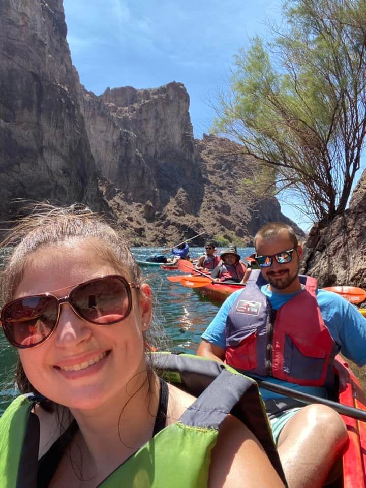 Kayaking on the Colorado River south of the Hoover Dam.