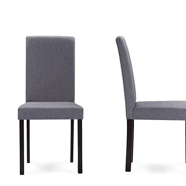 Baxton Studio Andrew Contemporary Espresso Wood and Grey Fabric Dining Chairs (Set of 2)