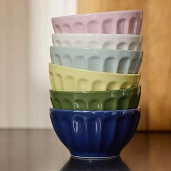 The Latte Stoneware Cereal Bowls, Assorted Set of 6: Amelie Edition (Assorted Spring)