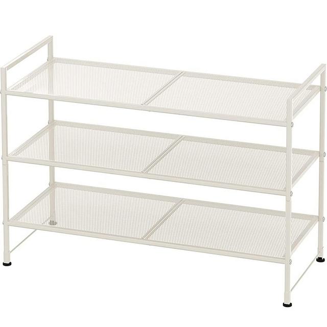 SimpleHouseware Stackable Mesh Shoe Rack, White