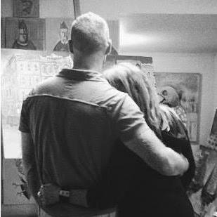 Our shared love of art! Here we are in Eli's studio.