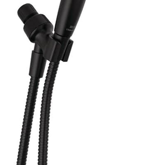 Delta Faucet ProClean Matte Black Shower Head with Handheld, Showerhead with High Pressure Spray, Handheld Shower Head, 6 Spray Settings, Matte Black 75740BL