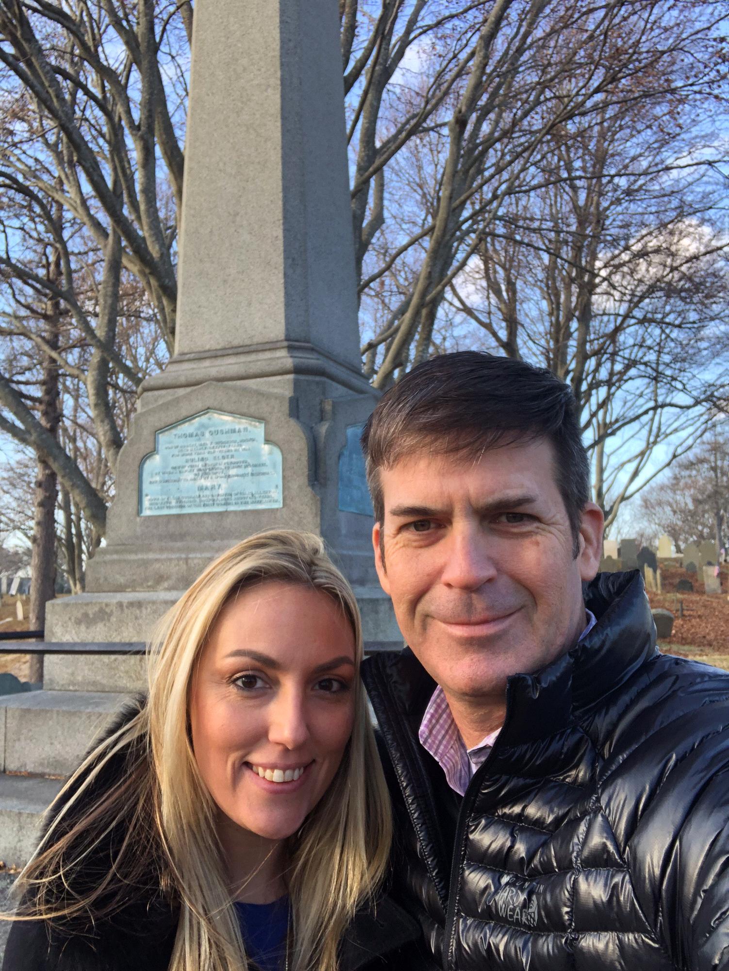 Visiting the great Thomas Cushman at Hillcrest Cemetery, Plympton, Massachusetts.
