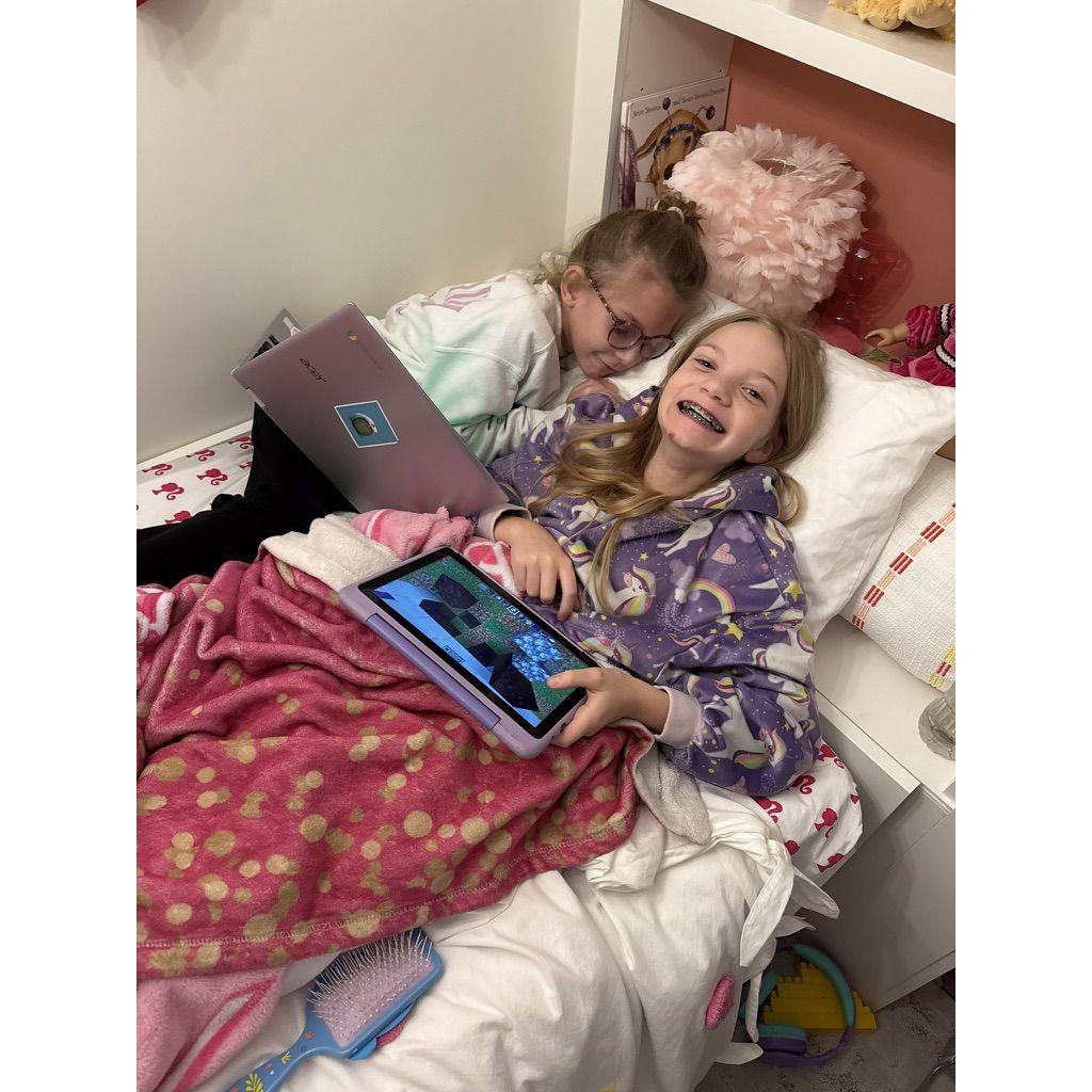 The girls' first sleepover!