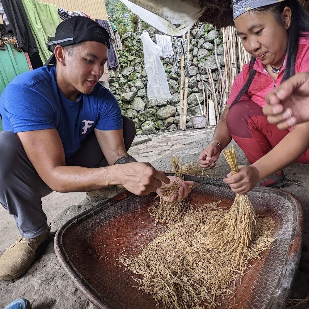 Got to try milling rice without any machinery In Banaue, PH.