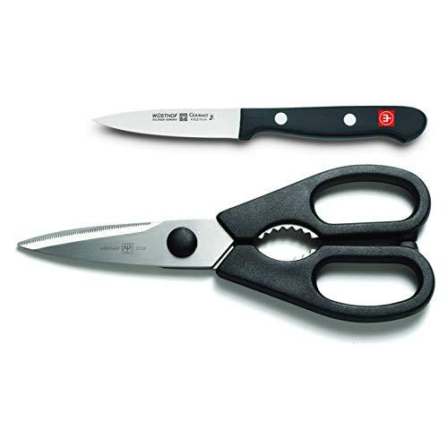 WÜSTHOF Gourmet 3 Inch Paring Knife and Kitchen Shears Set | 3" Paring Knife and Kitchen Scissors| Precise Laser Cut High Carbon Stainless Steel Paring Utility Knife – Model 8758