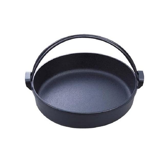 Iwachu 20040 Sukiyaki Pot with Southern Vine, 11.0 inches (28 cm), Black, Inner Diameter 11.0 inches (28 cm), Induction Compatible, Nambu Ironware