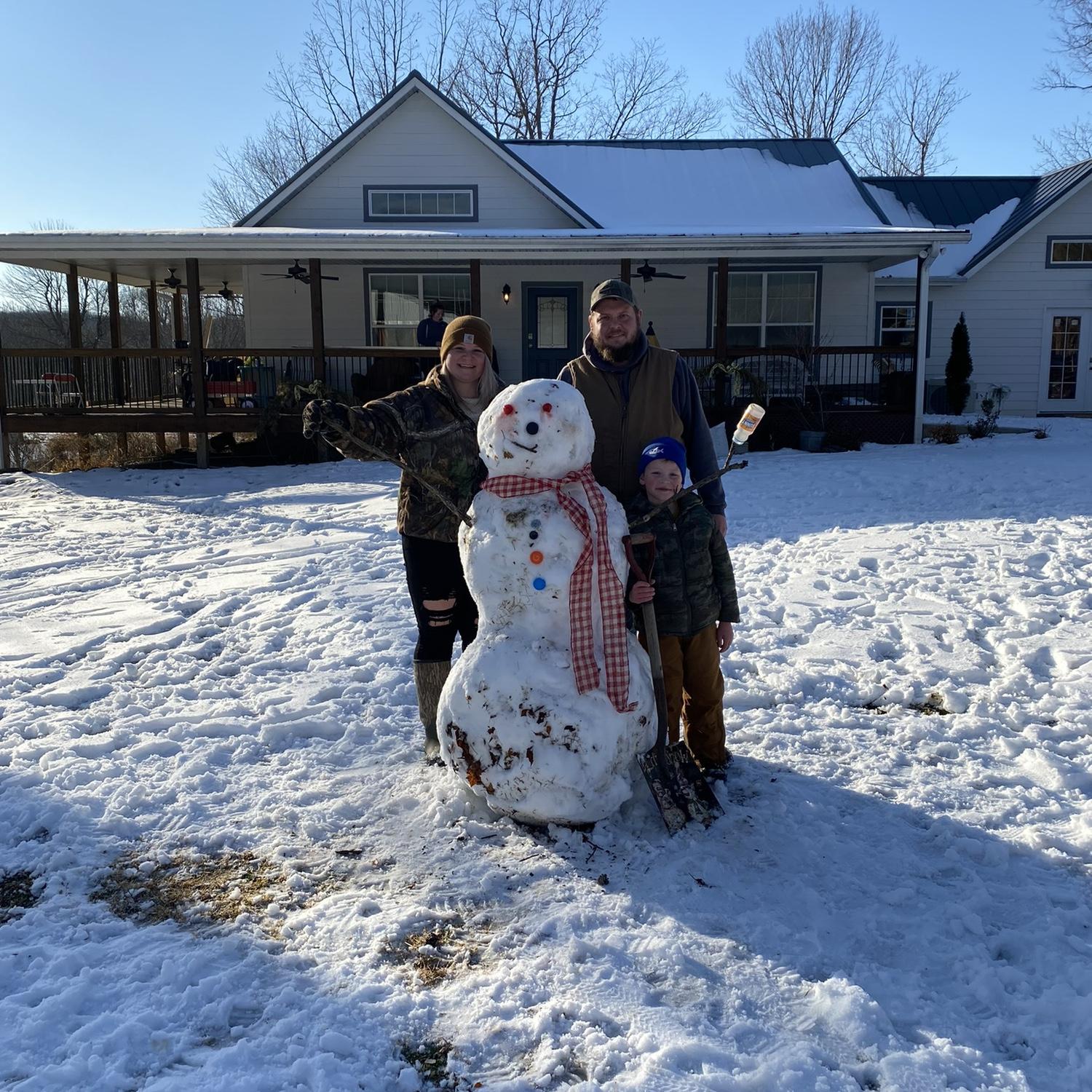 We built our first snowman together!