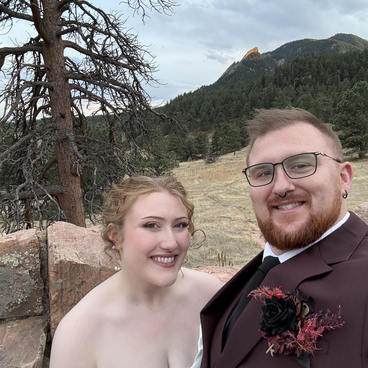 Right after our first dance. It was just the two of us back at our ceremony space and we got to watch the sunset together.