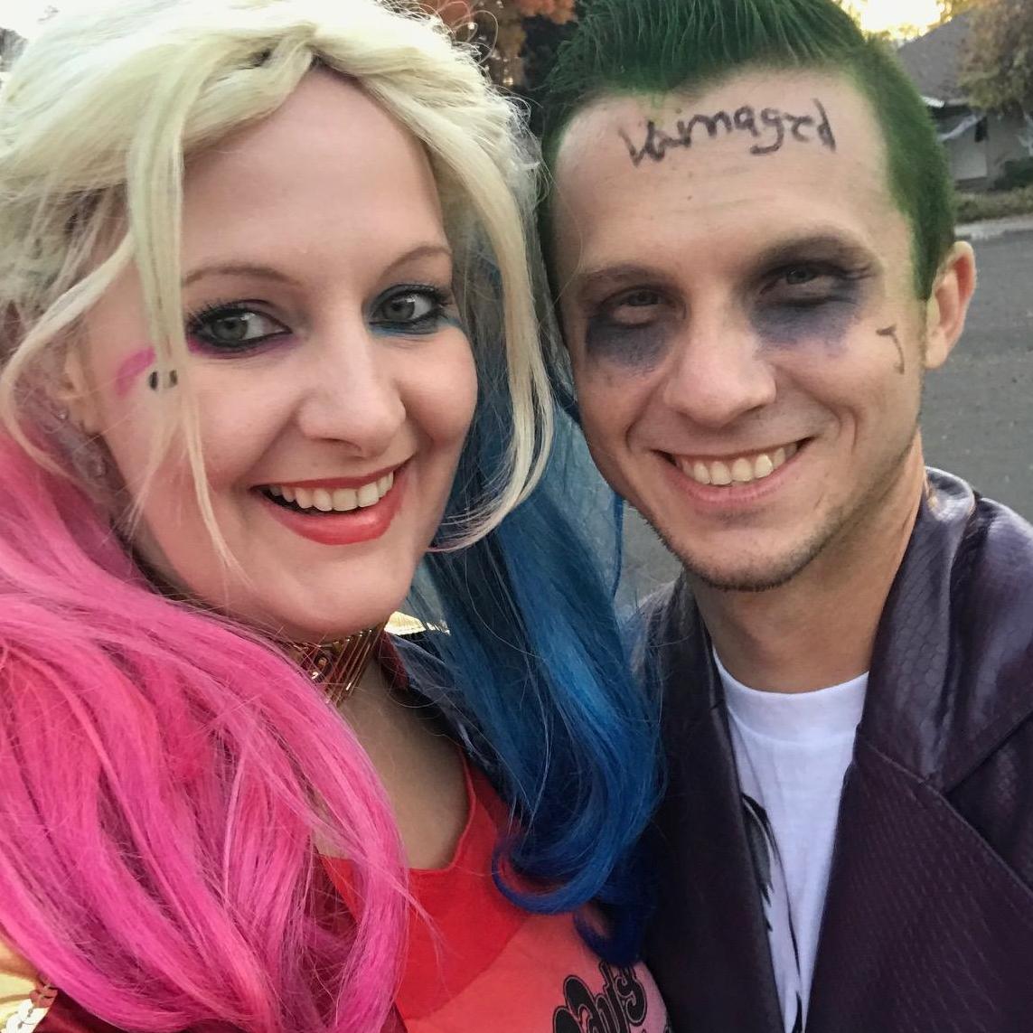 Harley and Joker! Halloween fun!