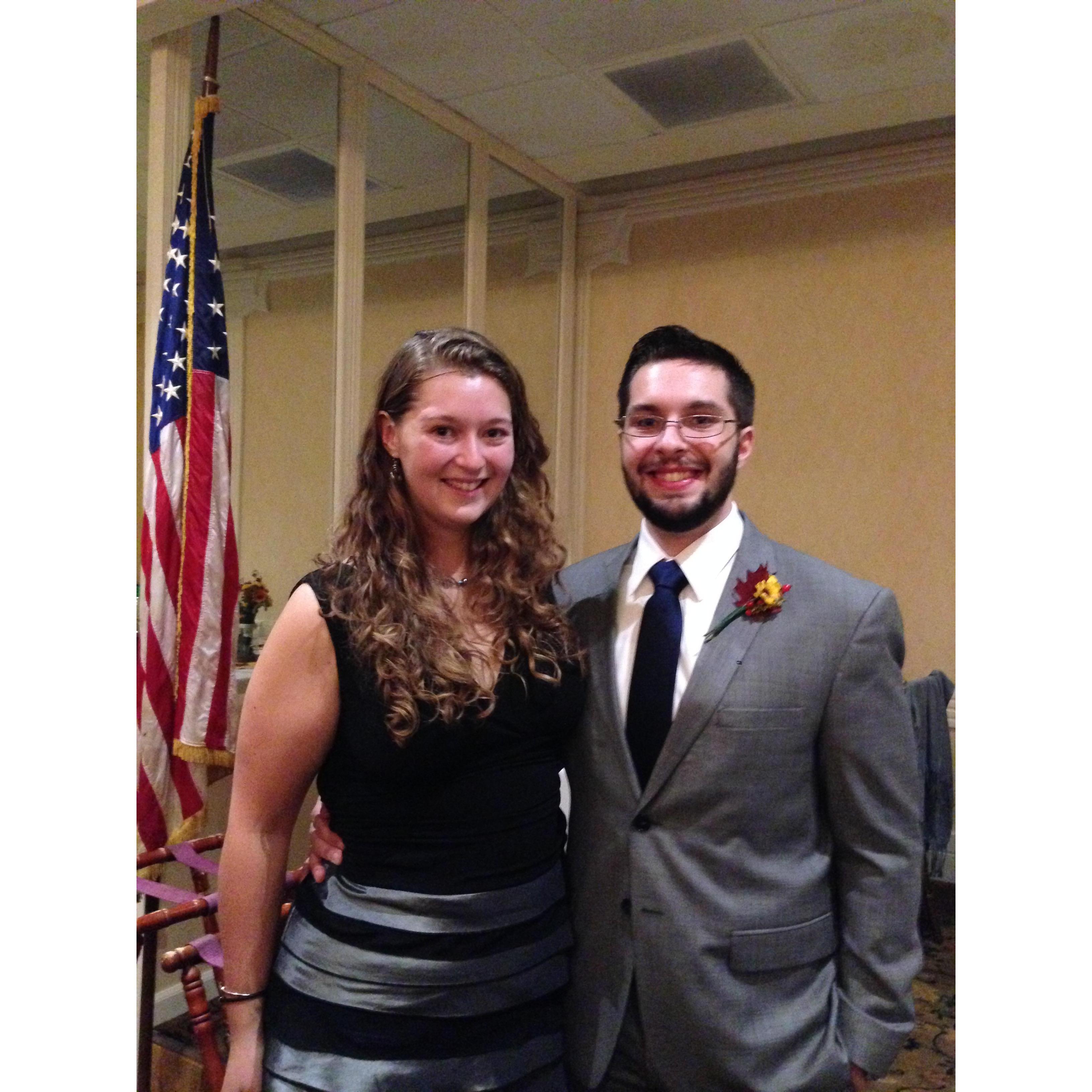 Feeling patriotic at Mike and Kristin's wedding.