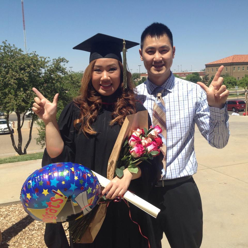 Rosanna getting her master's from Texas Tech. Wreck em!