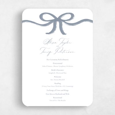 Blue Rounded Wedding Program - Chausey