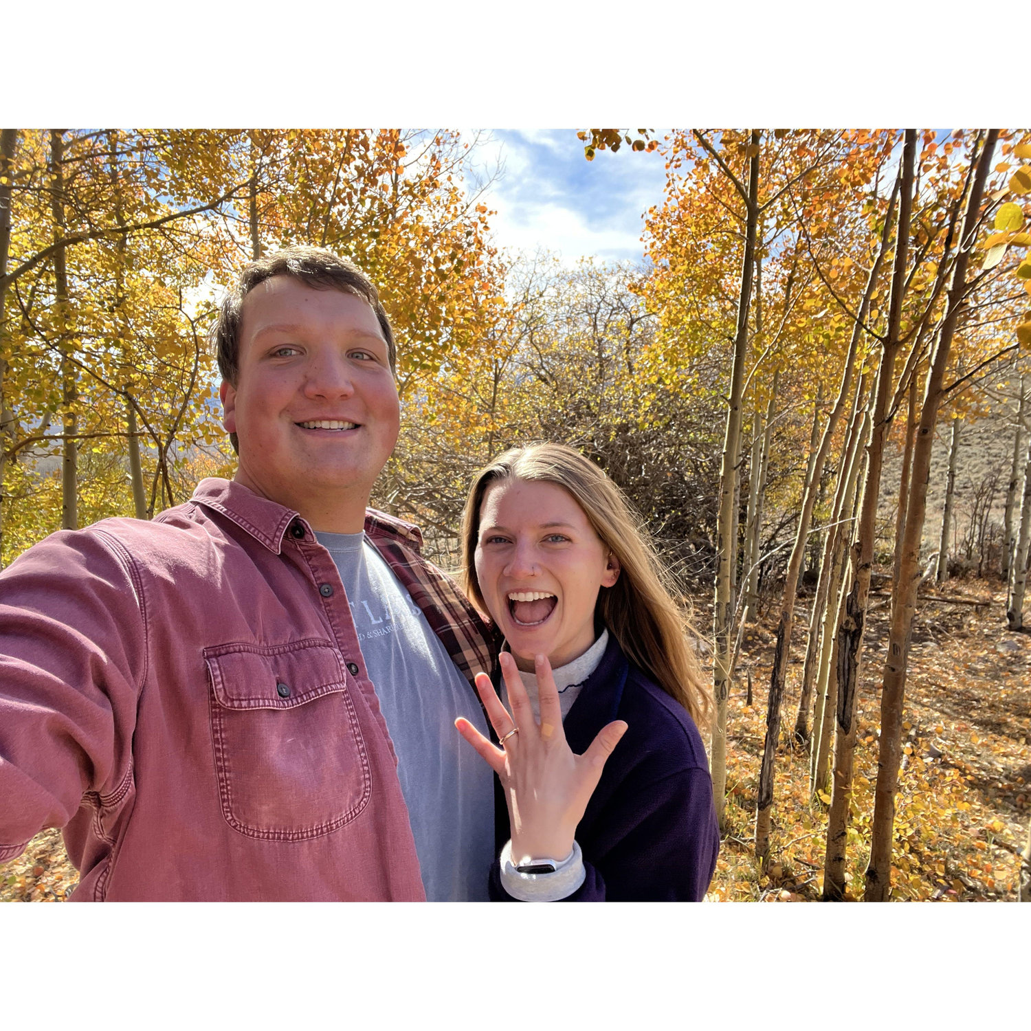 A few minutes after we got engaged!
