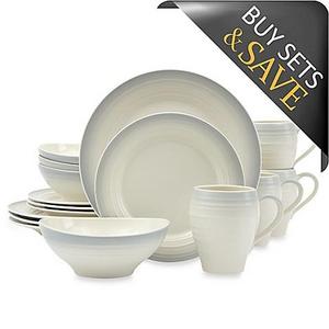Mikasa® Swirl Ombre 16-Piece Dinnerware Set in Grey