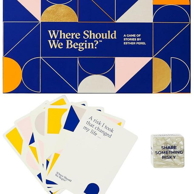 ESTHER PEREL Where Should We Begin Game of Stories - Conversation Cards for Couples, Friends, & Co-Workers - Interactive Couples Game w/ 200 Cards, & Dice - 2-6 Player Card Games for Couples