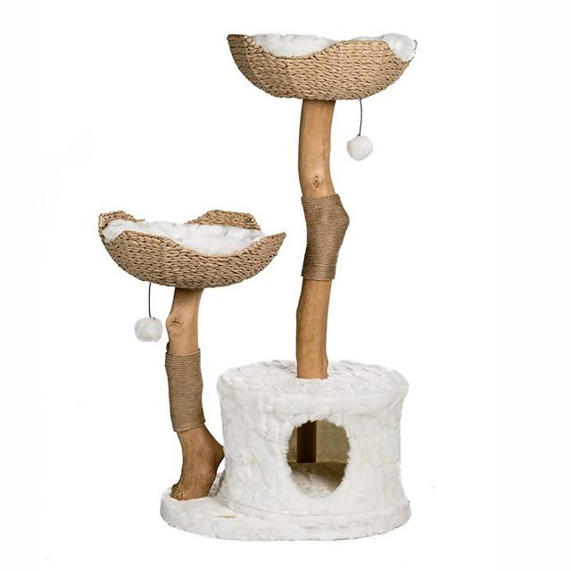 Modern Cat Tree Tower, Real Branch Luxury Cat Condo, Wood Cat Tower, Cat Scratching Tree, Cat Condo, Cat Lover Gift, Luxury Cat, Cat Gifts by Mau Lifestyle