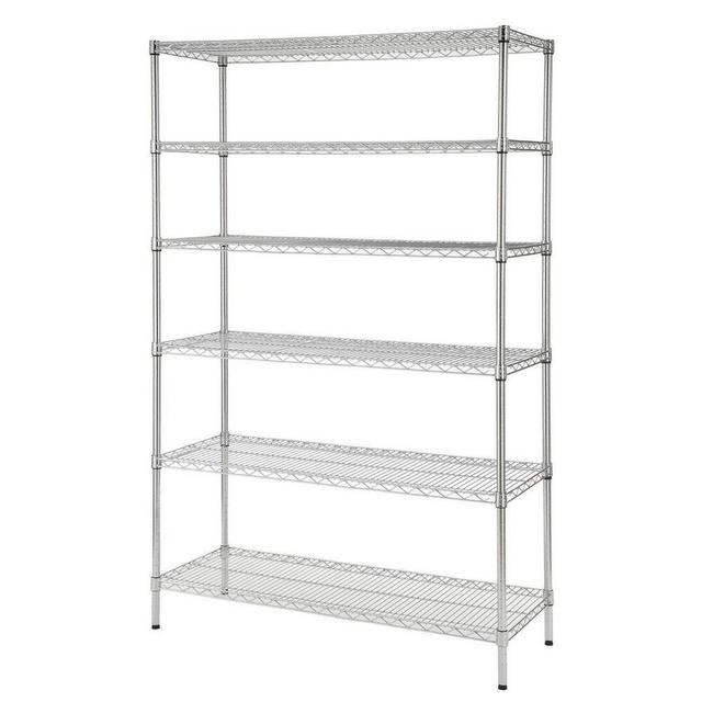Chrome 6-Tier Heavy Duty Metal Wire Shelving Unit (48 in. W x 72 in. H x 18 in. D)