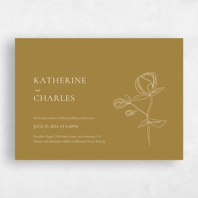 Gold, Yellow Wedding Invitation - Ahlers Landscape