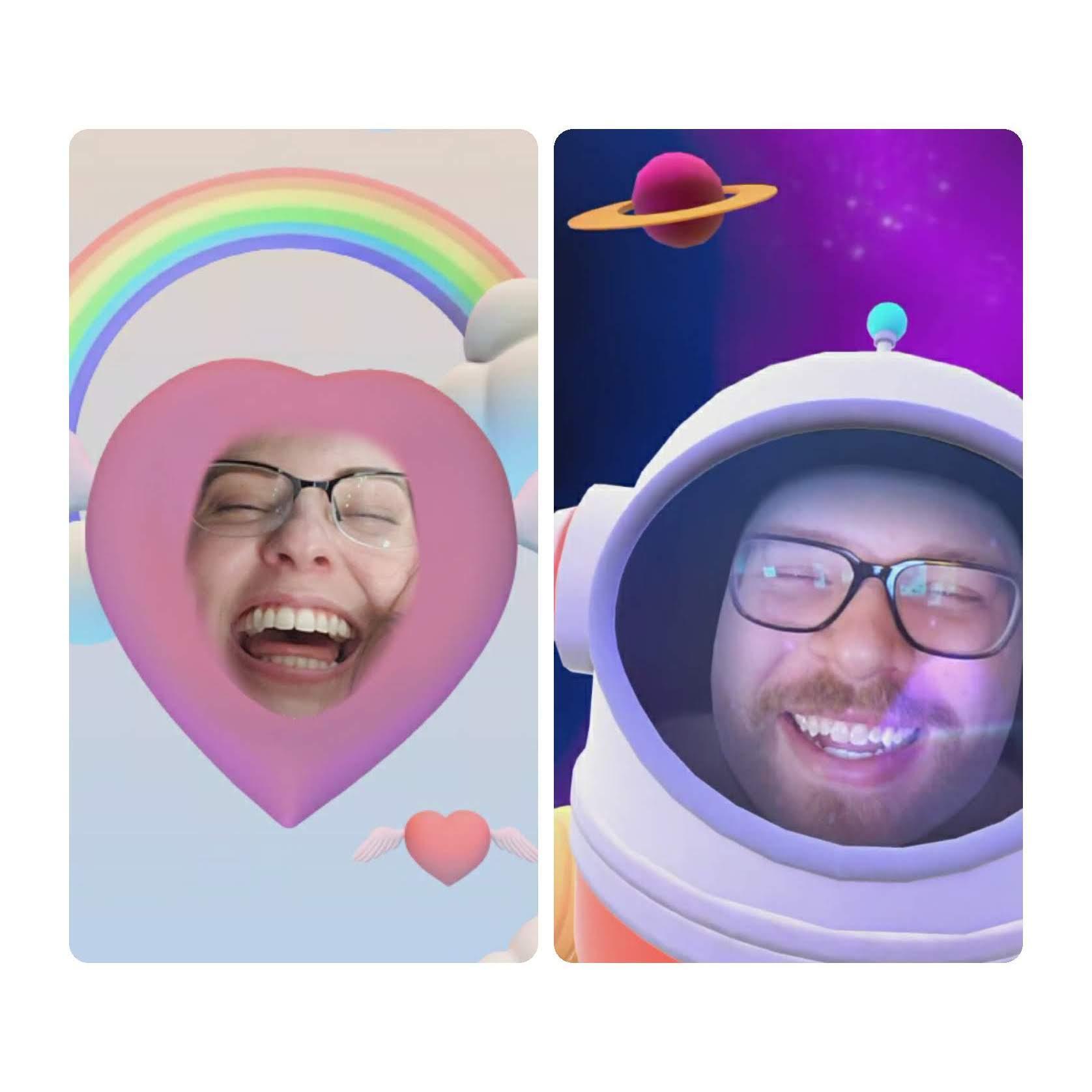 Discovering some fun features during a video call (our main mode of communication during that time) in 2020.