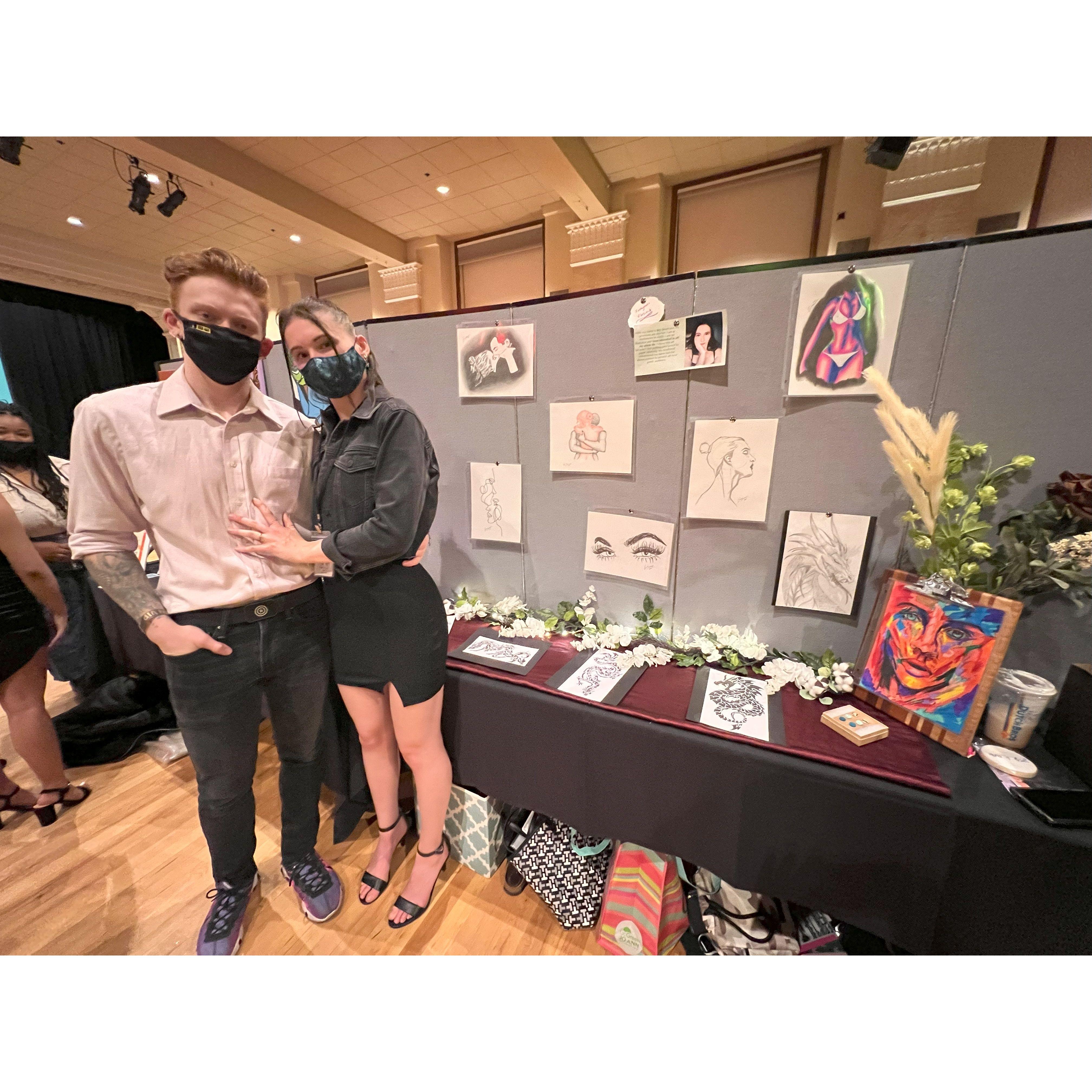 Us together at Bry's first art exhibit!