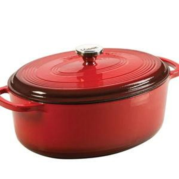 RED - Essential Enamel Oval Dutch Oven