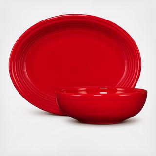 2-Piece Serve Set Oval Platter & Bistro Bowl