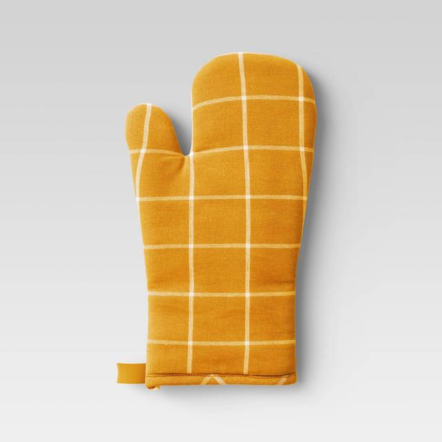 Yarn Dyed Woven Oven Mitt Yellow - Room Essentials™