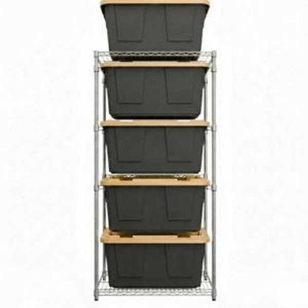 Storage Bin Rack (Side-Load) - Silver