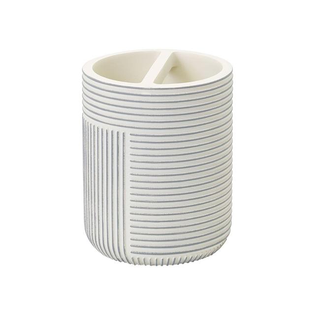 Studio 3B™ Cross Hatch Toothbrush Holder in Coconut Milk