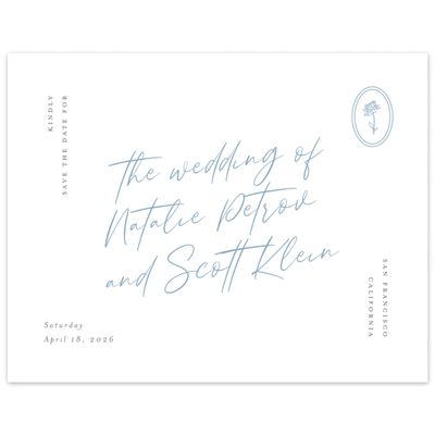 Dusty Blue Wedding Digital Save the Date - Gemma Landscape