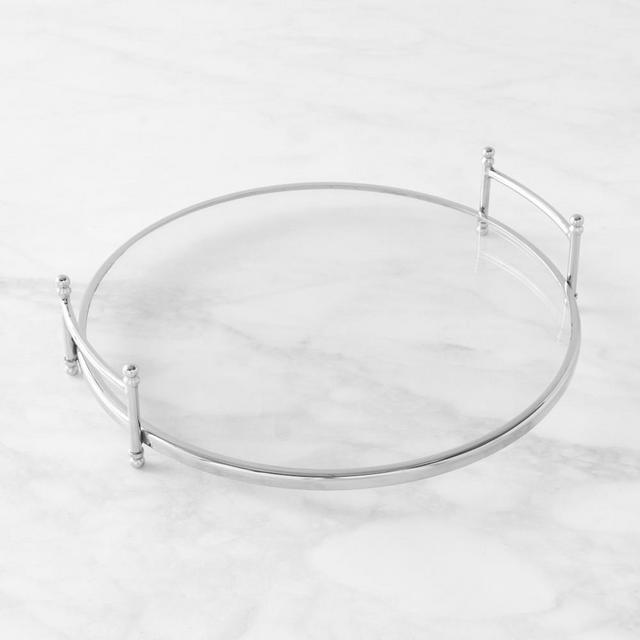Stainless-Steel & Glass Round Tray