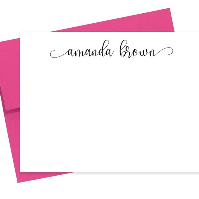 Personalized Calligraphy Stationary, Custom Thank You Note Card with Envelopes, Personalized Stationery Set