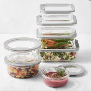Hold Everything Glass Food Storage Containers with Glass Lids, 14-Piece Set