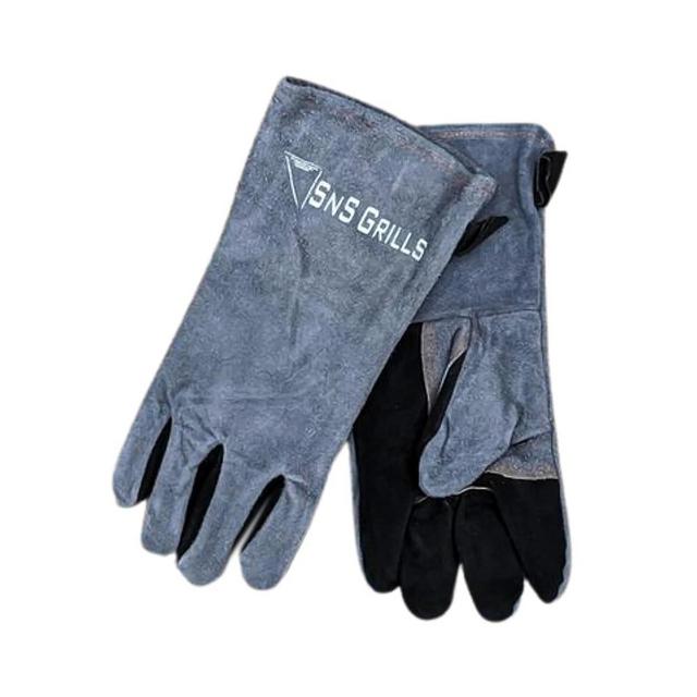 SnS Grills Slow ‘n Sear High-Heat Resistant Leather Grill Gloves - Protective BBQ Gloves for Safe Grilling, Cooking, and Handling Hot Items